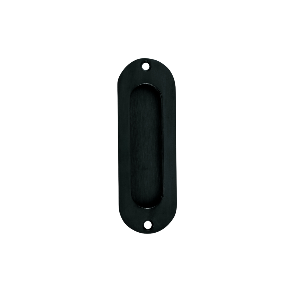 Recessed Handle - Oval (Black, 12cm)