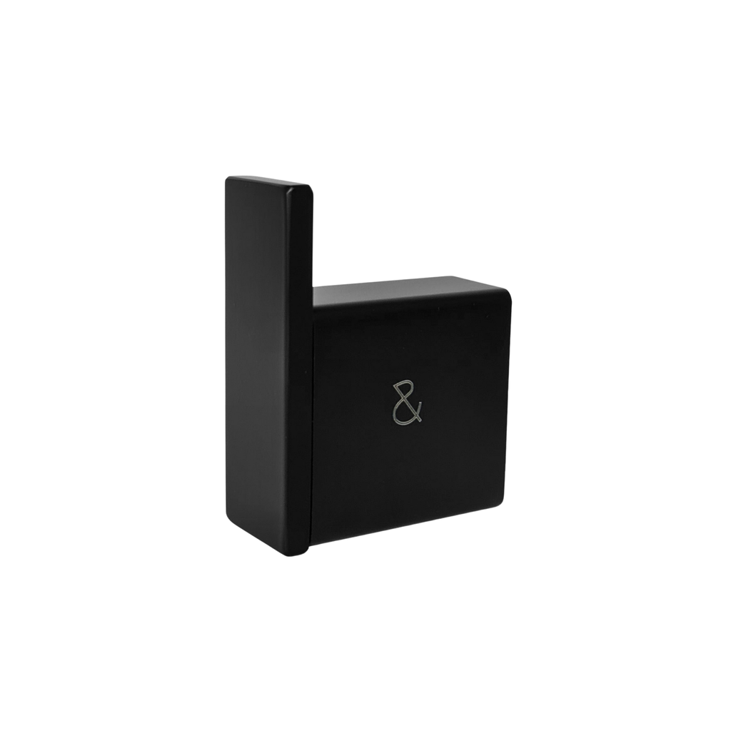 Single Robe Hooks (Black, Acacia)